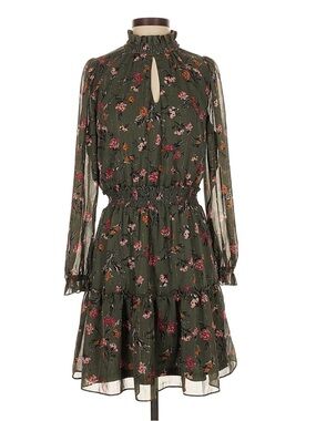 Drew Anthropologie Dark Green Floral Mock Neck Dress Size Large Boho Western NWT